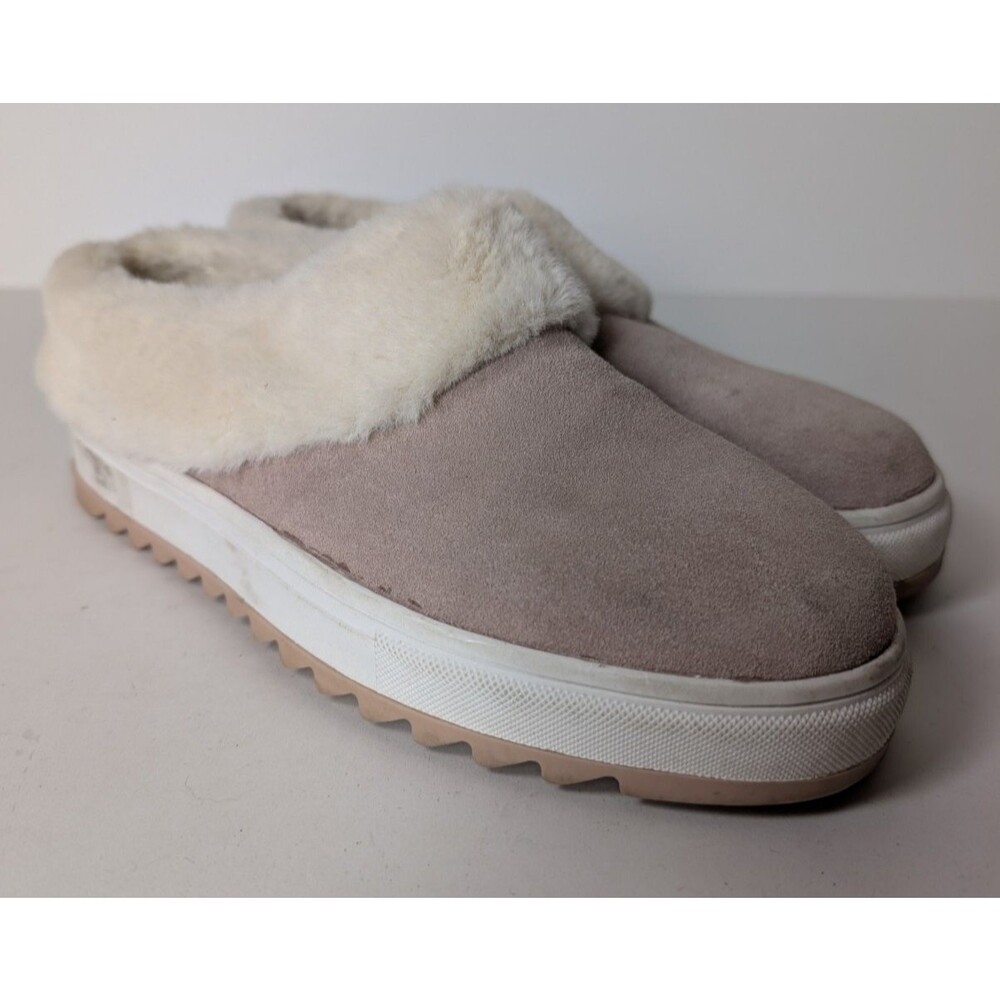 Blondo Waterproof Suri Women 7.5 M Pink Suede and Faux Fur  Slip On Shoes